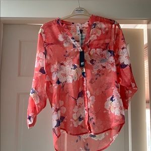 New Kut from the Kloth floral pink blouse